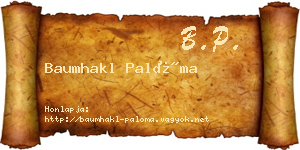 Baumhakl Palóma névjegykártya